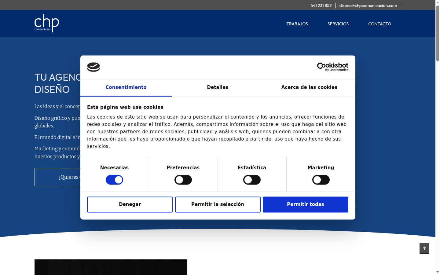 Sutikimo reklamjuostės, rodytos prieš bet kokią sąveiką, ekrano kopija