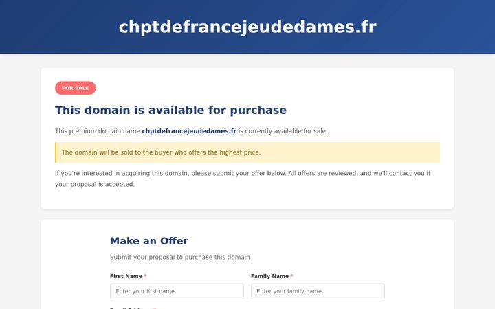 Screenshot von chptdefrancejeudedames.fr