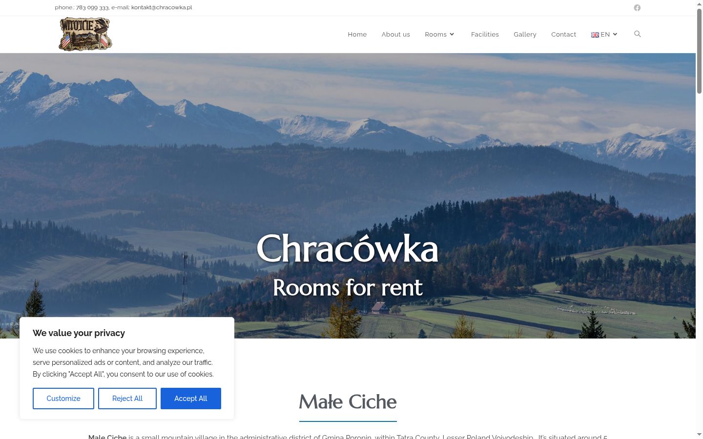 Screenshot of the consent banner shown before any interaction