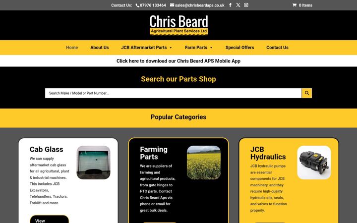 Screenshot of chrisbeardaps.co.uk