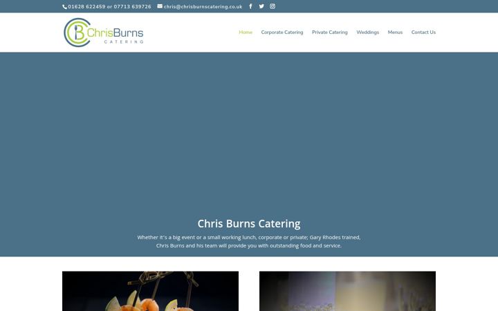 Screenshot ta' chrisburnscatering.co.uk