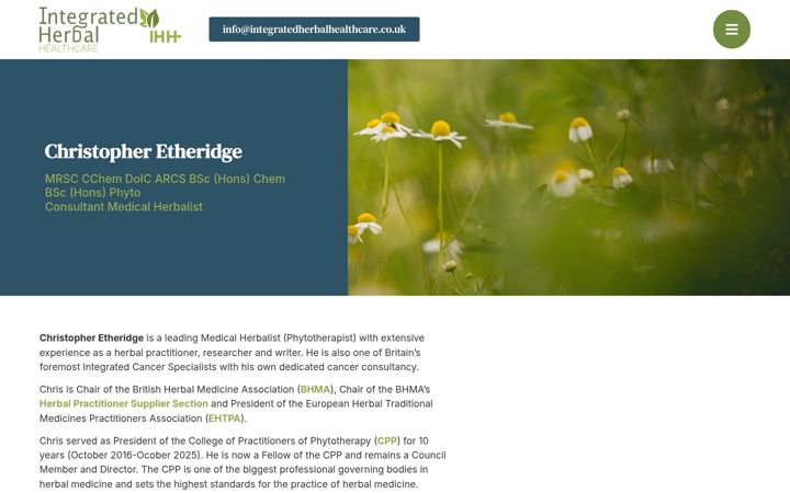 Screenshot ta' chrisetheridgeherbalist.co.uk