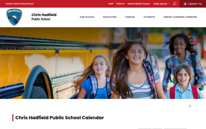 Captura de pantalla de chrishadfield-calendar.ddsb.ca