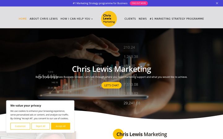Screenshot ta' chrislewismarketing.co.uk