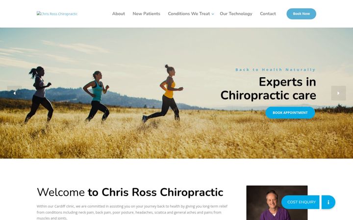 Snímek obrazovky chrisrosschiropractic.co.uk