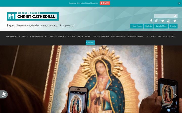 Captura de pantalla de christcathedralcalifornia.org