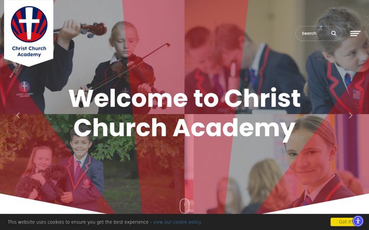 Snímek obrazovky christchurchacademy.co.uk