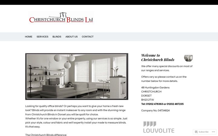 Snímek obrazovky christchurchblinds.co.uk