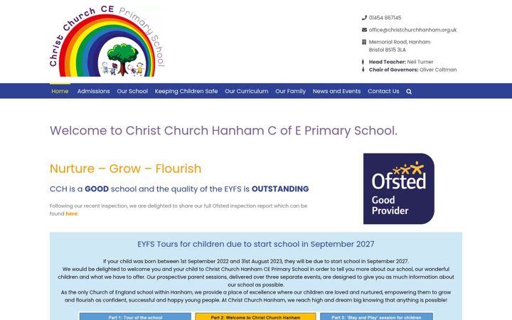 Snímek obrazovky christchurchhanhamprimaryschool.co.uk