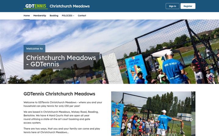 Snímek obrazovky christchurchmeadowstennis.co.uk