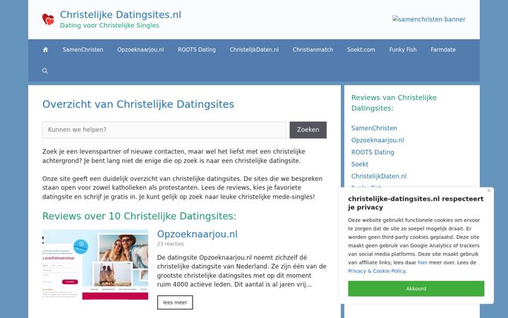 Képernyőkép: christelijke-datingsites.nl