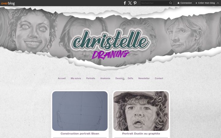 Screenshot stránky christelledrawing.fr
