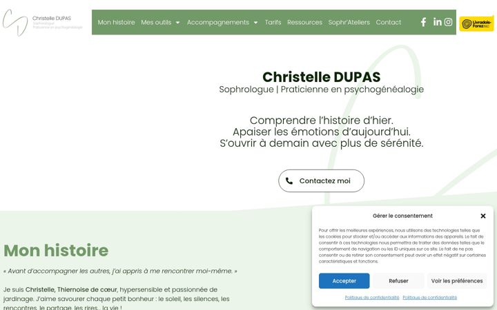 Captura de ecrã de christelledupas.fr