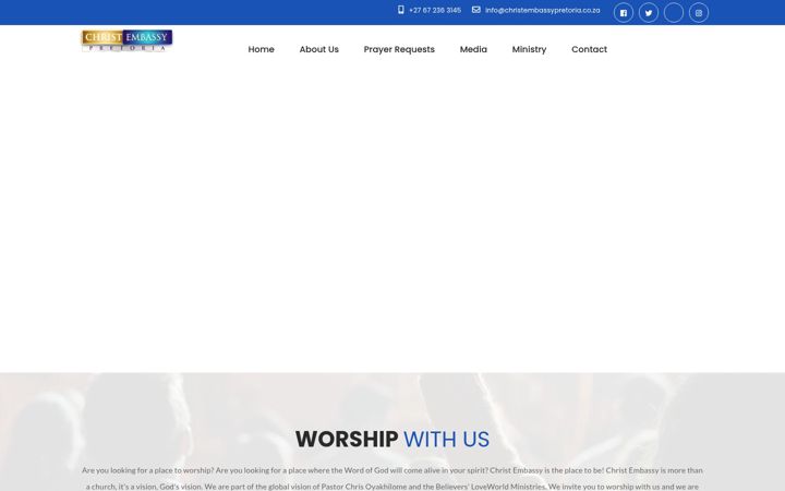 Captura de pantalla de christembassypretoria.co.za