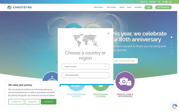Screenshot of christeyns.com