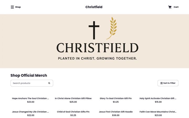Screenshot of christfield.com
