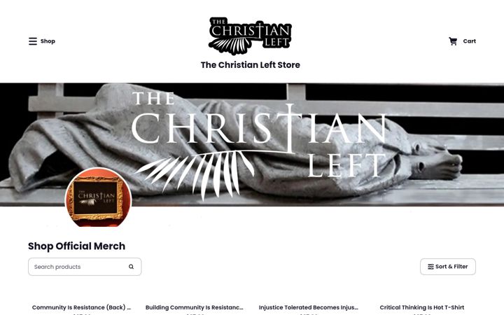 Screenshot of christian-left-merch.com