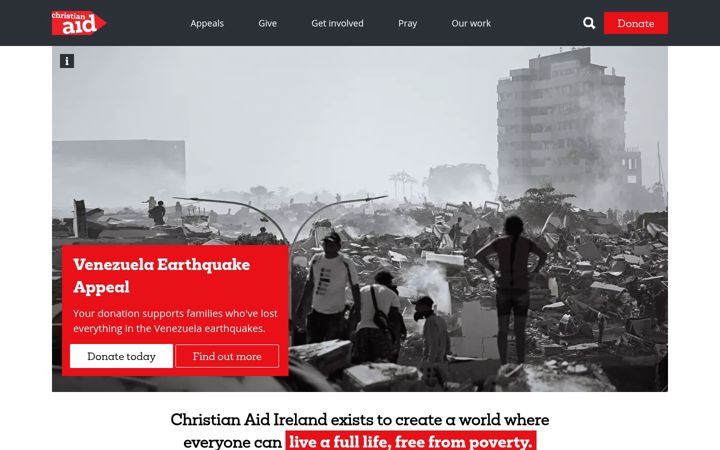 Ekraanipilt saidist christianaid.ie