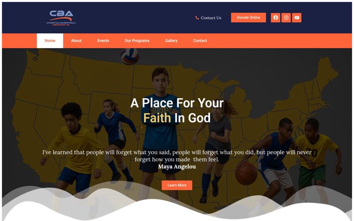 Screenshot di christianbasketballassociation.org