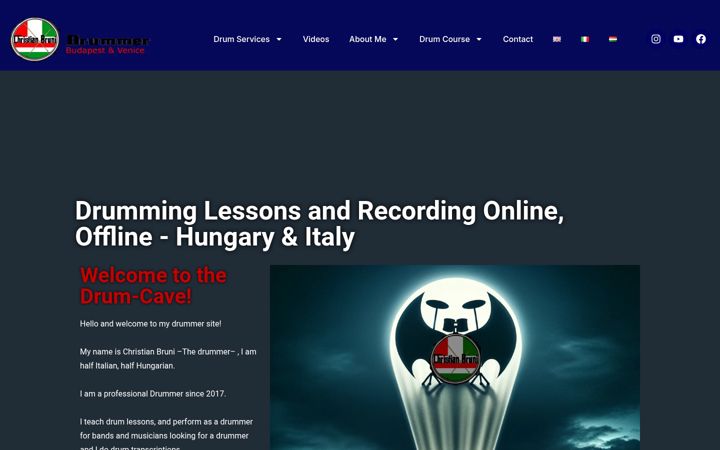 Screenshot of christianbrunidrummer.com