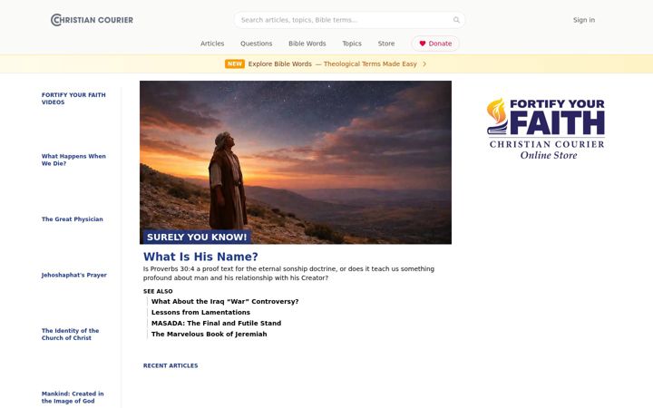 Screenshot of christiancourier.com