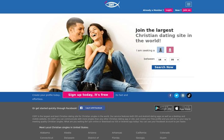 Screenshot of christiandatingforfree.com