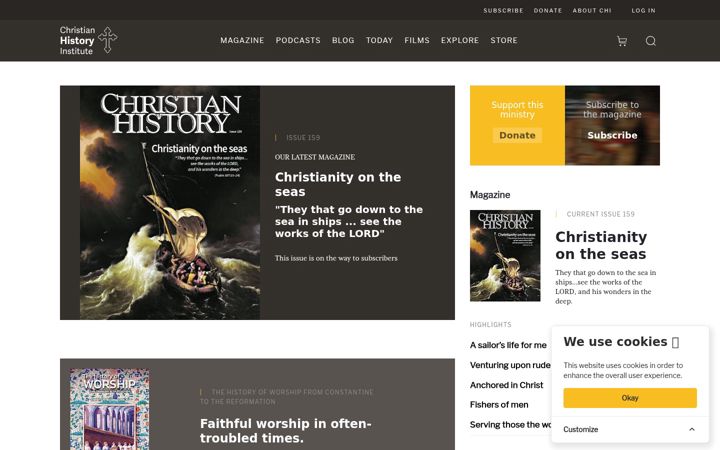 Zrzut ekranu christianhistoryinstitute.org