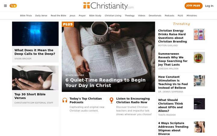 Captură de ecran a christianity.com