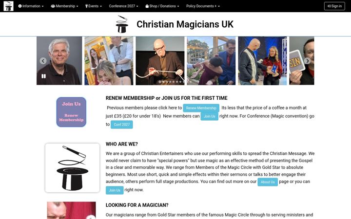 Captura de pantalla de christianmagiciansuk.org