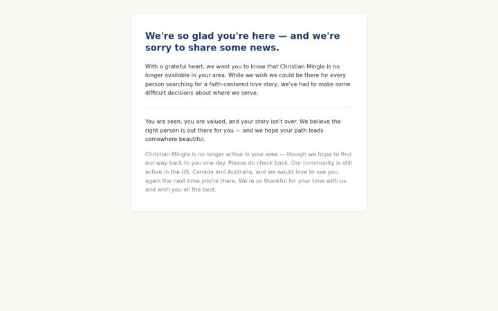 Screenshot of christianmingle.com