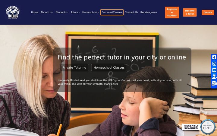 Screenshot of christiantutorsofamerica.com