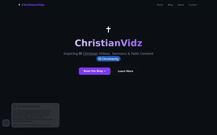 Screenshot of christianvidz.com