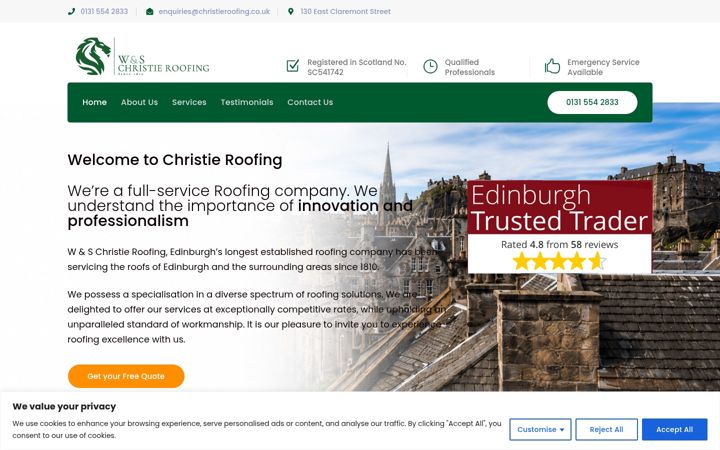 Képernyőkép: christieroofing.co.uk