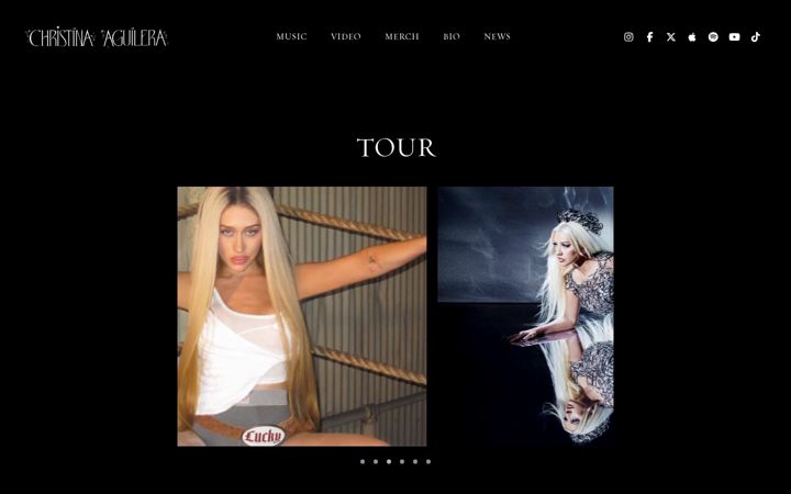 Screenshot of christinaaguilera.com
