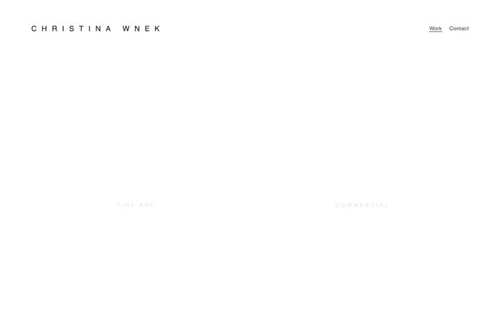 Screenshot of christinawnek.com