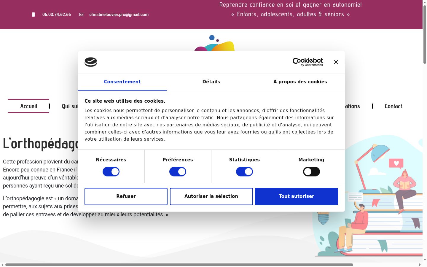 Captura de ecrã do banner de consentimento apresentado antes de qualquer interação
