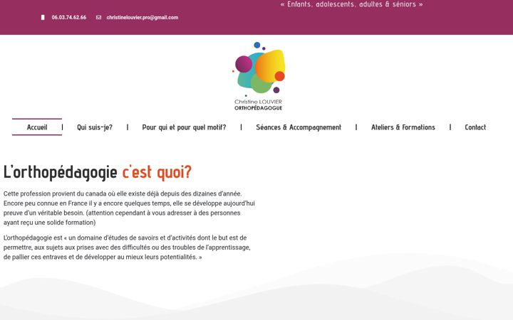 Captura de ecrã de christine-louvier.fr