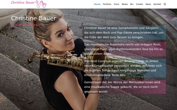Snímek obrazovky christinebauer.net