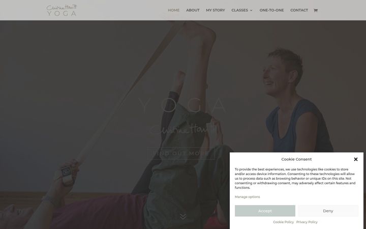Képernyőkép: christinehowittyoga.co.uk