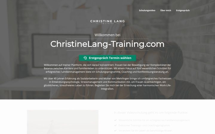 Snímek obrazovky christinelang-training.com