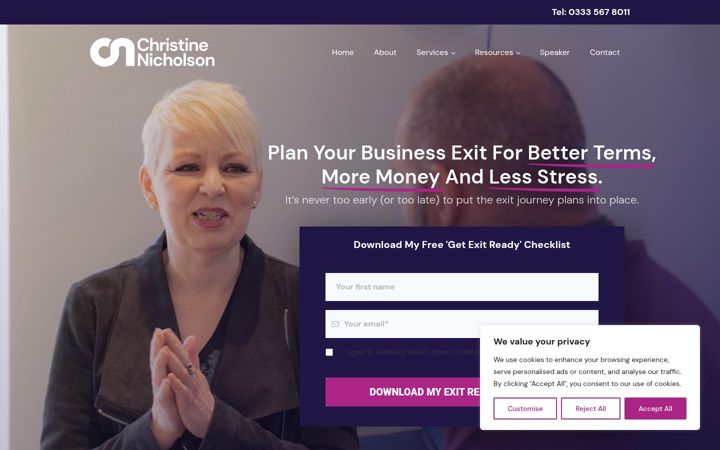 Képernyőkép: christinenicholson.co.uk