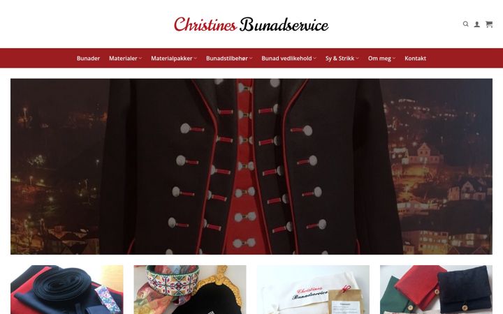 Skärmbild av christinesbunad.no
