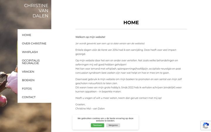Screenshot του christinevandalen.nl