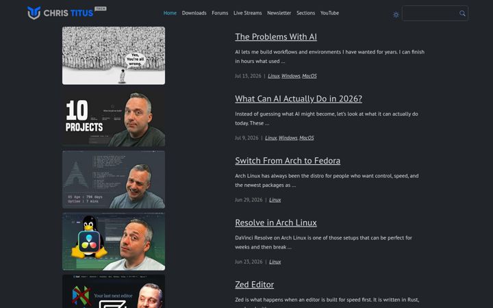 Screenshot of christitus.com