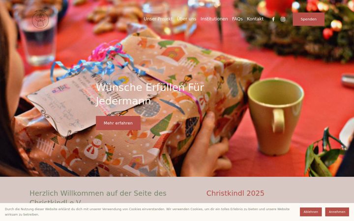 Screenshot stránky christkindl-ev.org