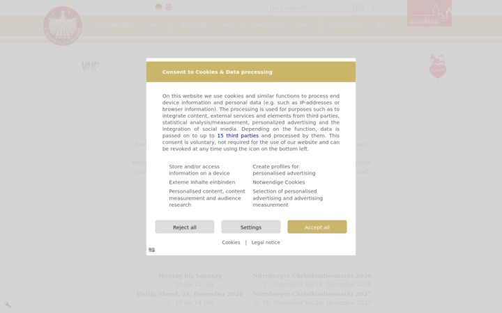 Screenshot of christkindlesmarkt.de