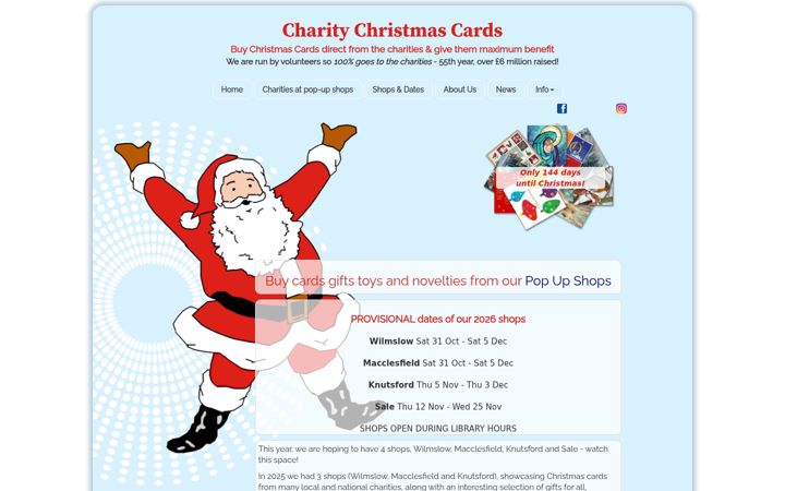 Snímek obrazovky christmas-cards.org.uk