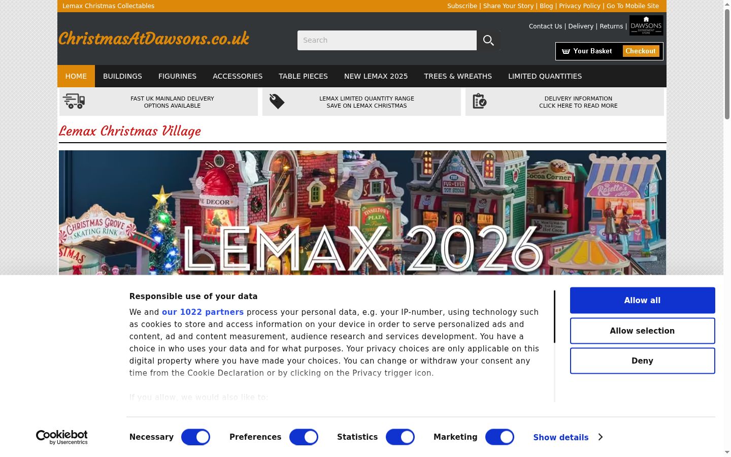 Screenshot of the consent banner shown before any interaction