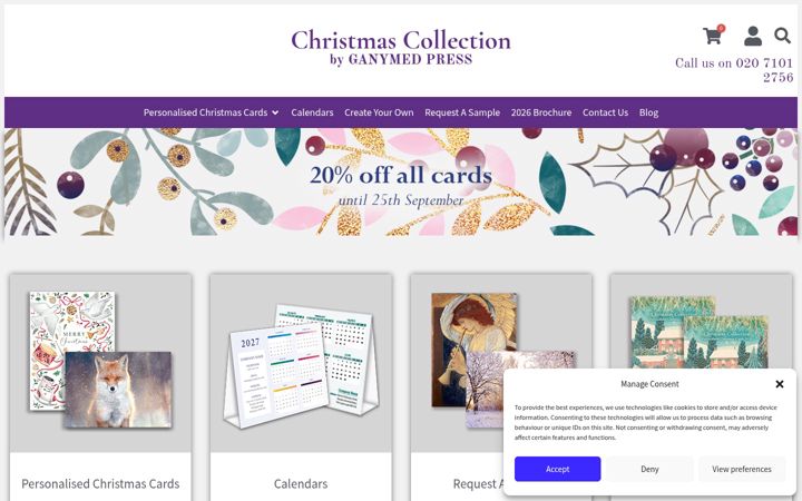Snímek obrazovky christmascollection.co.uk