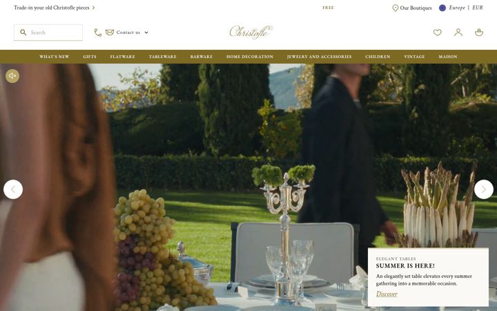 Screenshot of christofle.com